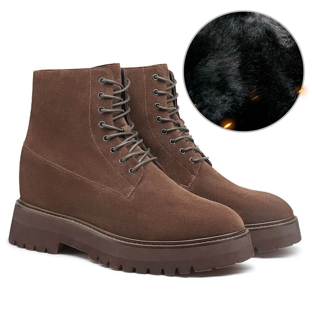 11 CM / 4.33 Inches CMR CHAMARIPA Elevator Shoes -  Elevate Your Style with Men's Brown Suede Height Increasing Boots - 4.33 Inches Taller