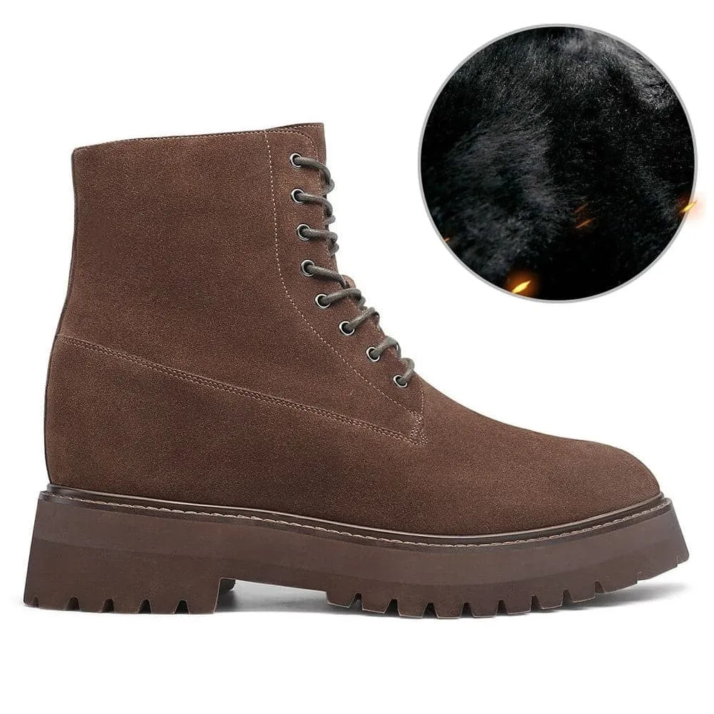 11 CM / 4.33 Inches CMR CHAMARIPA Elevator Shoes -  Elevate Your Style with Men's Brown Suede Height Increasing Boots - 4.33 Inches Taller