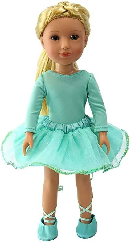 14.5 INCH DOLL Sparkling Lime Green Dance Outfit with shoes