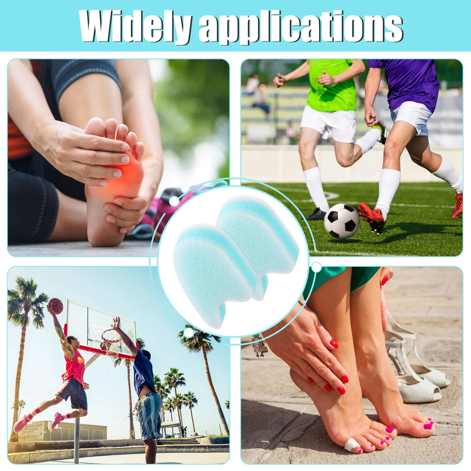 16 Pieces Foam Toe Spacers for Feet 3 Layer Foam Toe Separators for Overlapping Toes Toe Stretcher Divider for Women Men Toes Relief Friction Hammer Toes and Prevent Corns