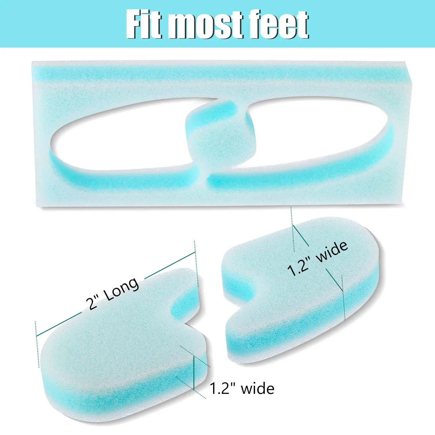 16 Pieces Foam Toe Spacers for Feet 3 Layer Foam Toe Separators for Overlapping Toes Toe Stretcher Divider for Women Men Toes Relief Friction Hammer Toes and Prevent Corns