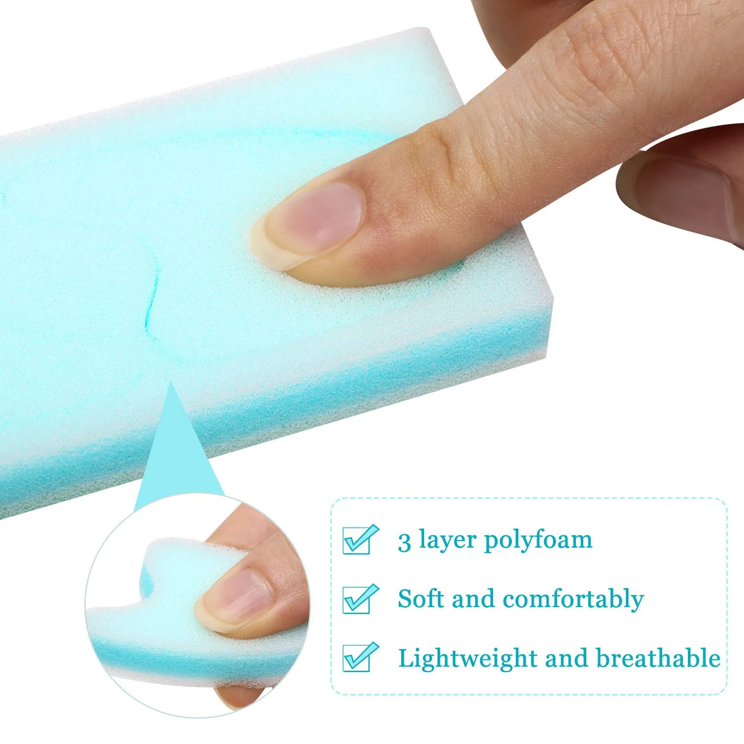 16 Pieces Foam Toe Spacers for Feet 3 Layer Foam Toe Separators for Overlapping Toes Toe Stretcher Divider for Women Men Toes Relief Friction Hammer Toes and Prevent Corns
