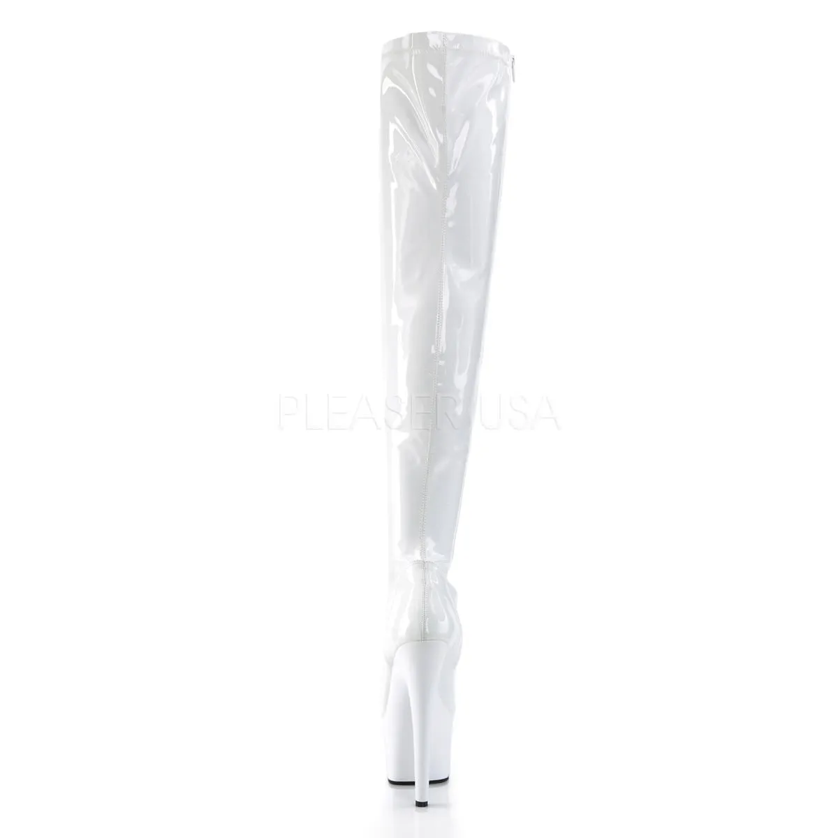 7 Inch Heel ADORE-3000 White Stretch Pat