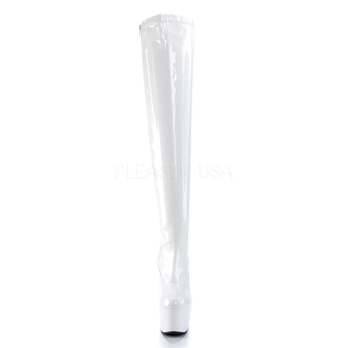7 Inch Heel ADORE-3000 White Stretch Pat