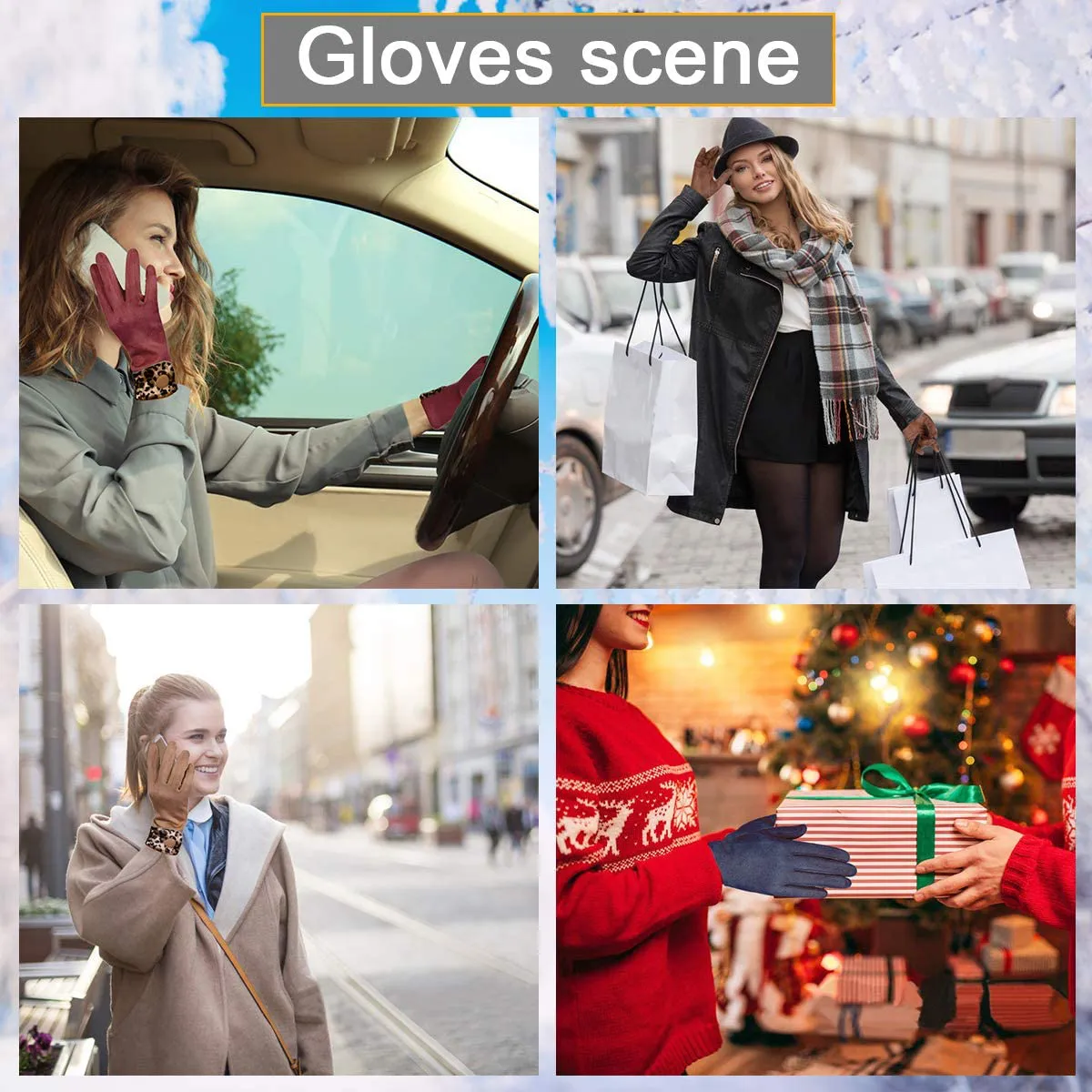 Achiou Women Winter Touchscreen Gloves Soft Comfortable Thermal Elastic Stretch Texting Glove for Traveling, Running,Shopping