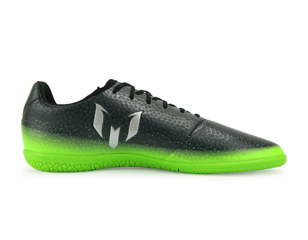 adidas Kids Messi 16.3 Indoor Soccer Shoes Dark Grey/Silver Metalic/Solar Green