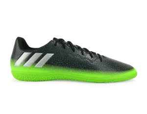 adidas Kids Messi 16.3 Indoor Soccer Shoes Dark Grey/Silver Metalic/Solar Green