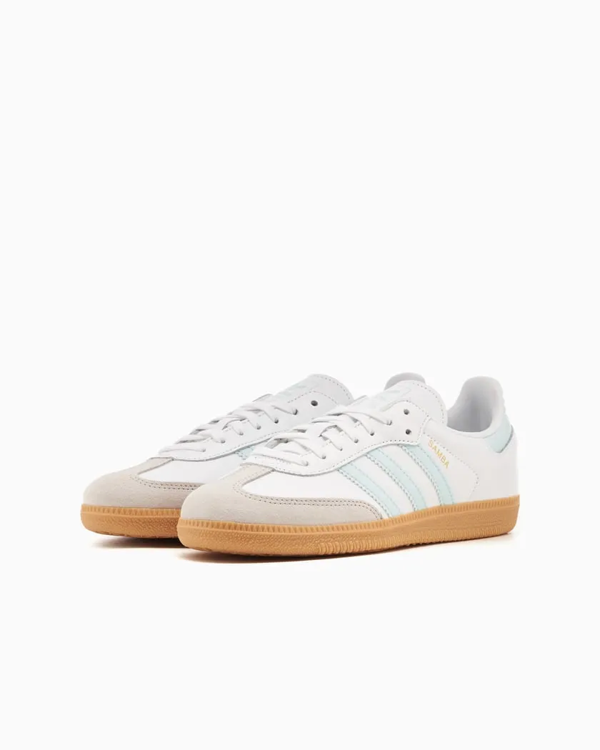 Adidas Kids' Samba Og Shoes - White / Semi Flash Aqua