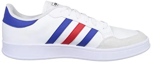 Adidas Men's BREAKNET FTWWHT/ROYBLU/VIVRED Tennis Shoe-10 Kids UK (FZ1837)