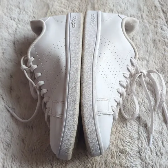 Adidas Women's Advantage Shoes Tennis Athletic White Pink Leather Size 7.5