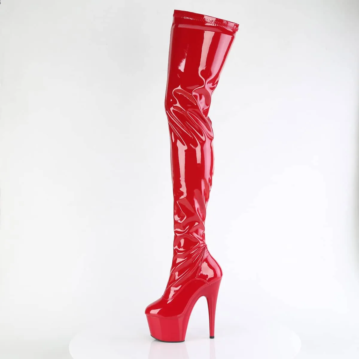 ADORE-4000 Red Patent Thigh High Platform Boots