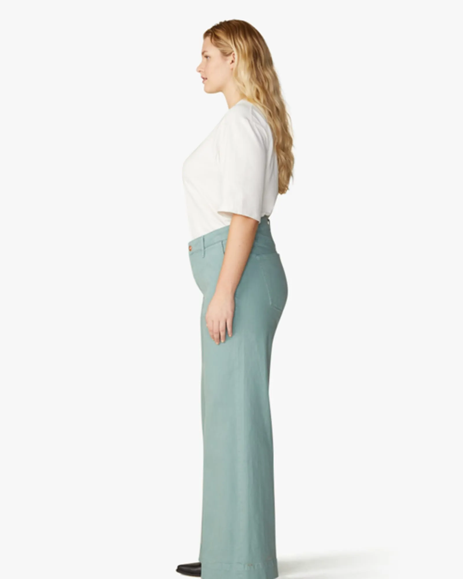 Amanda High-Rise Wide-Leg Jeans | Limestone