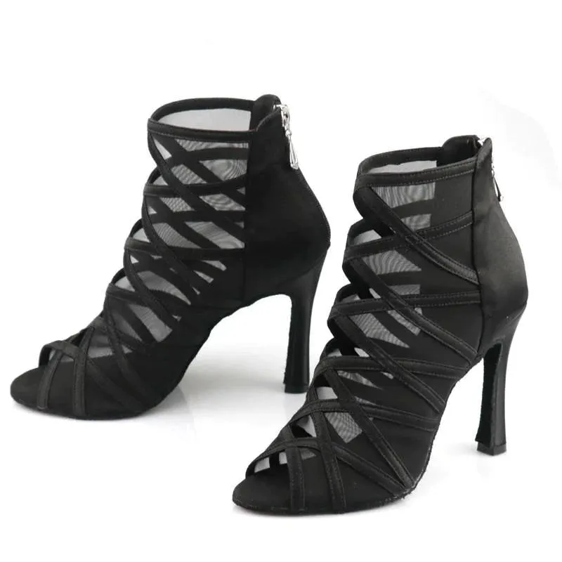 Ankle Boots Sexy Dance Booties Black Dance High Heels