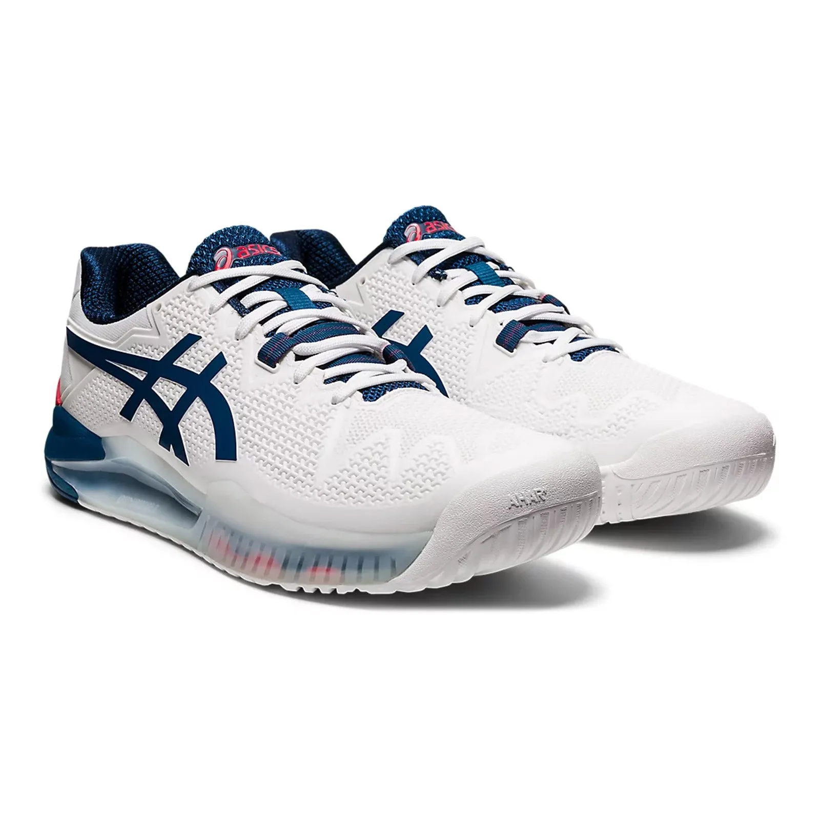Asics Gel Resolution 8 Wide (2E) (White/Mako Blue)