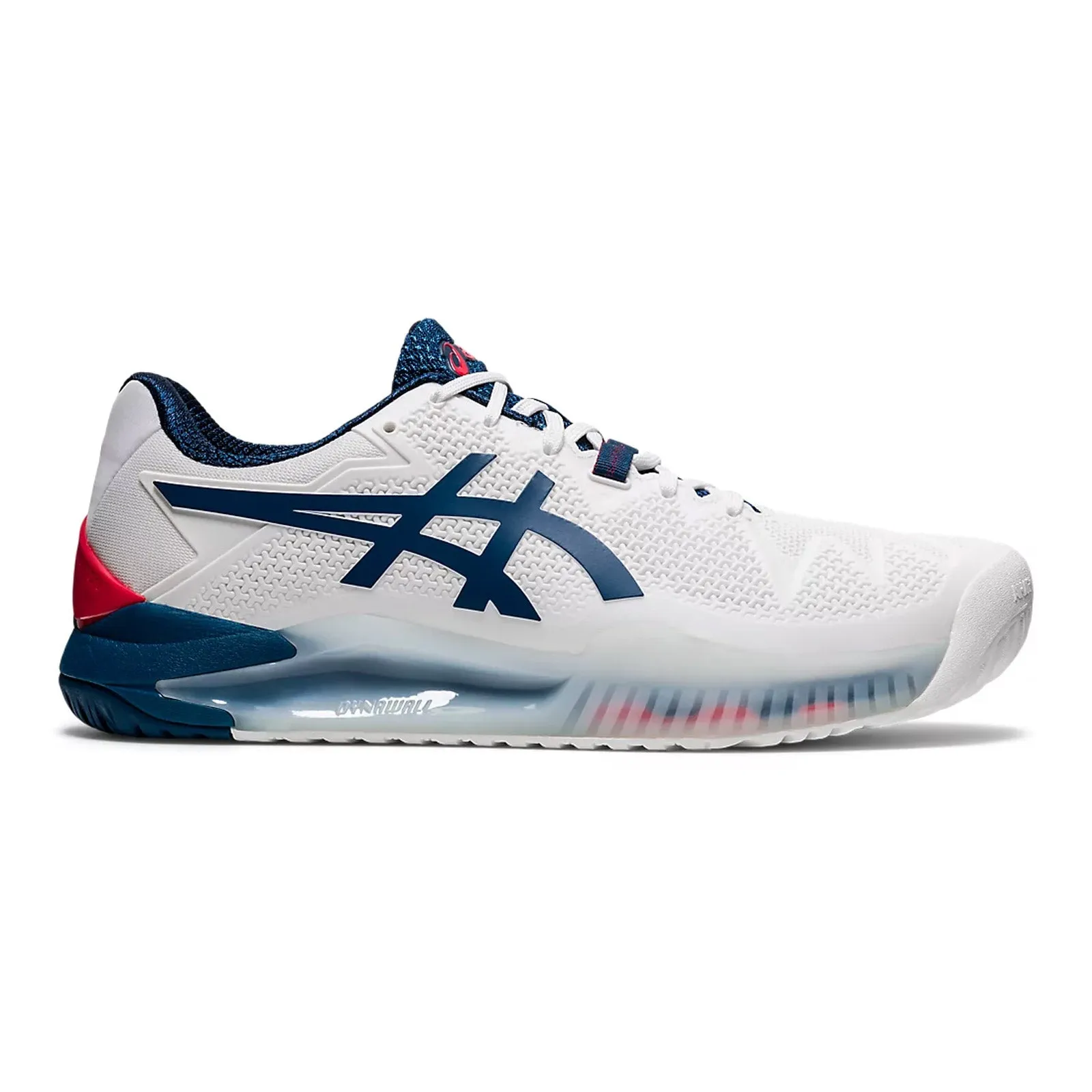 Asics Gel Resolution 8 Wide (2E) (White/Mako Blue)