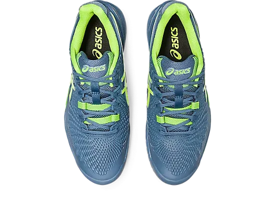 Asics Gel Resolution 9 Wide (2E) (Steel Blue/Hazard Green)