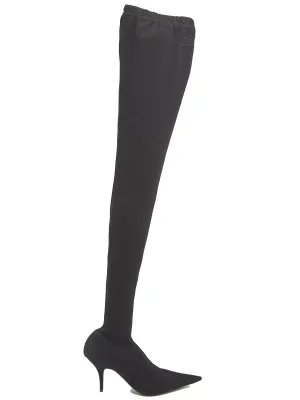 Balenciaga Thigh High Leather Pointed Boots