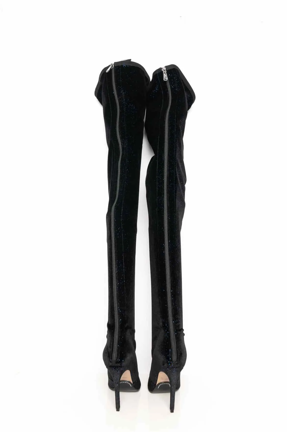 Balmain Size 35.5 Knee High Velvet Boots