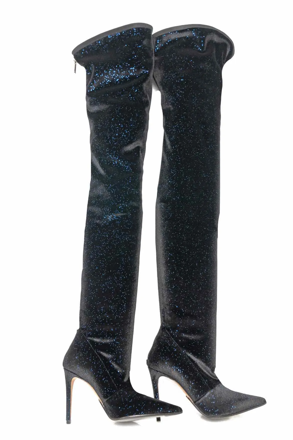Balmain Size 35.5 Knee High Velvet Boots