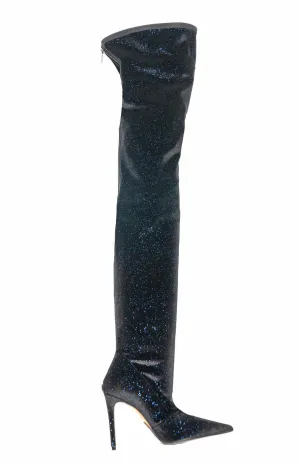 Balmain Size 35.5 Knee High Velvet Boots