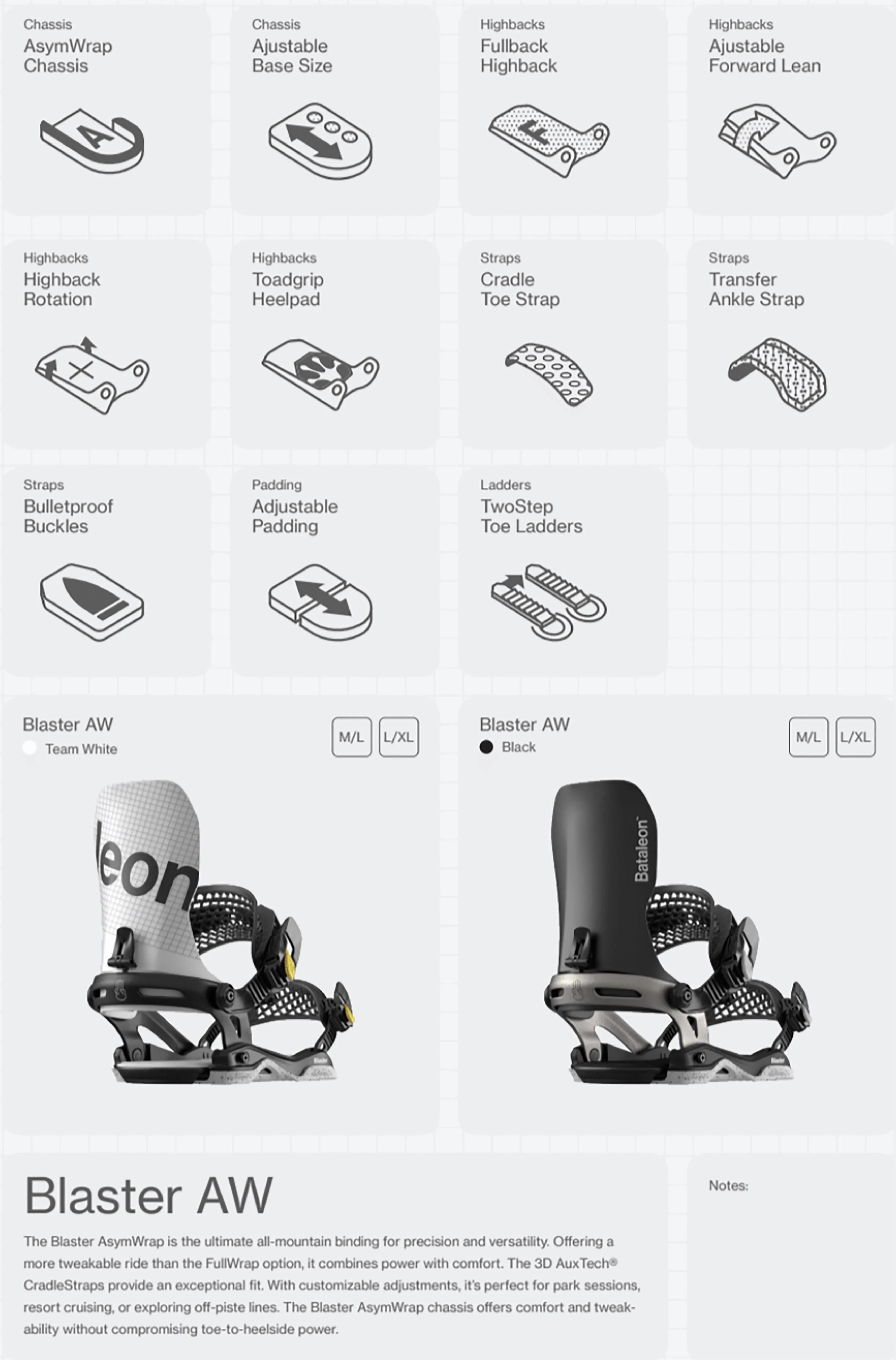 Bataleon Blaster Asym Snowboard Bindings