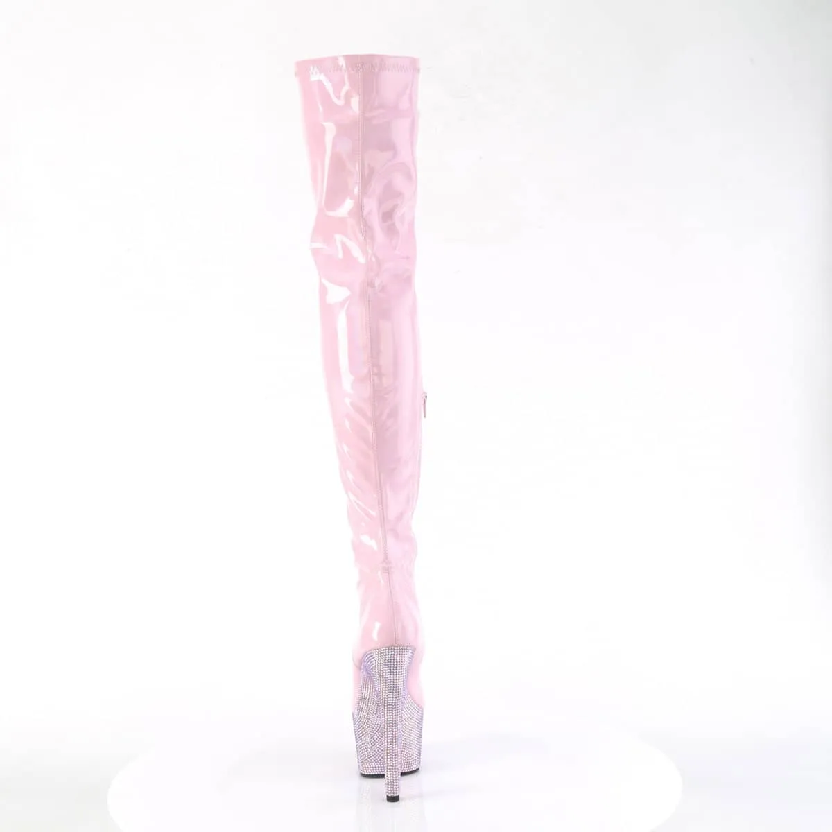 BEJEWELED-3000-7 Pink Thigh High Boots