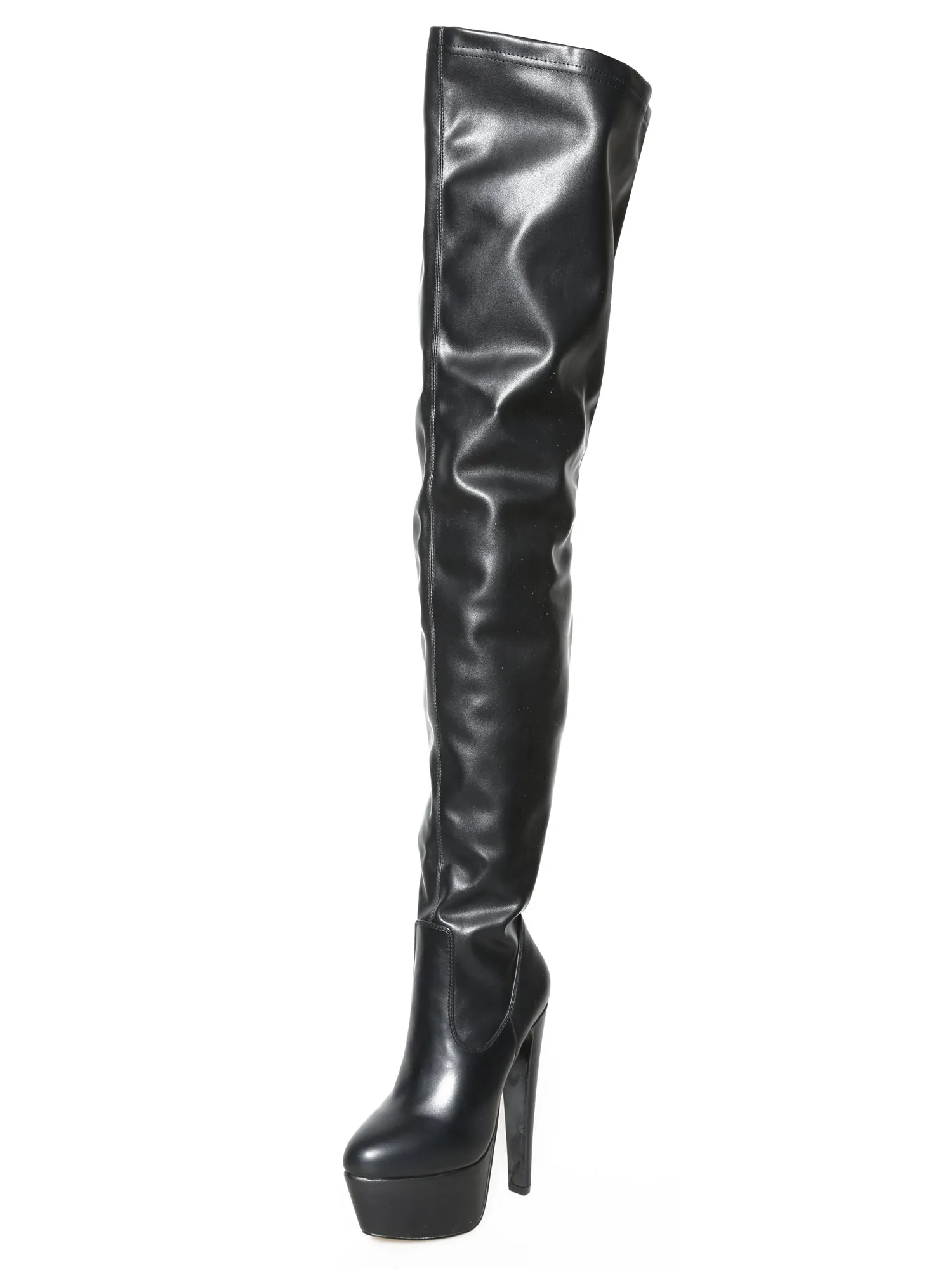 Belladonna Skyscraper Heel Matte Thigh High Boots