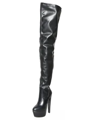 Belladonna Skyscraper Heel Matte Thigh High Boots