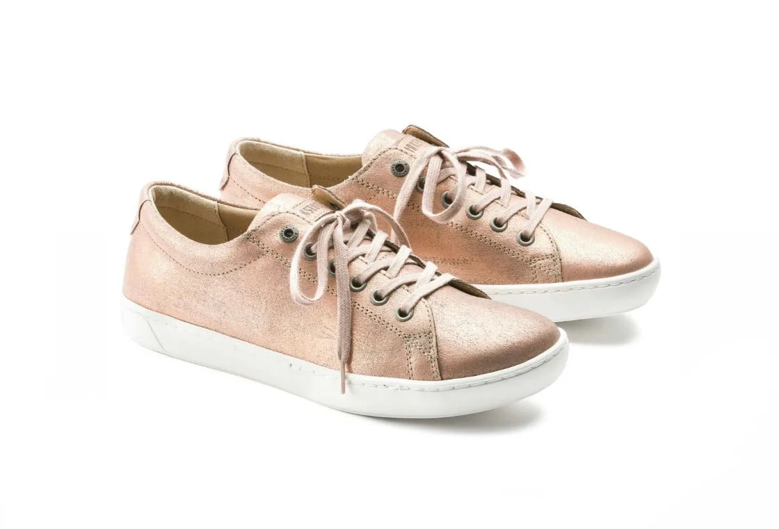 Birkenstock Arran Washed Metallic Rose Gold Leather 6 Eyelet Shoe
