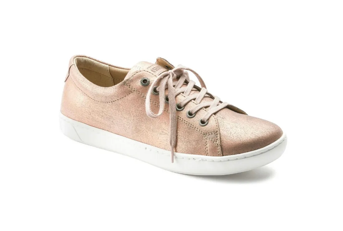 Birkenstock Arran Washed Metallic Rose Gold Leather 6 Eyelet Shoe