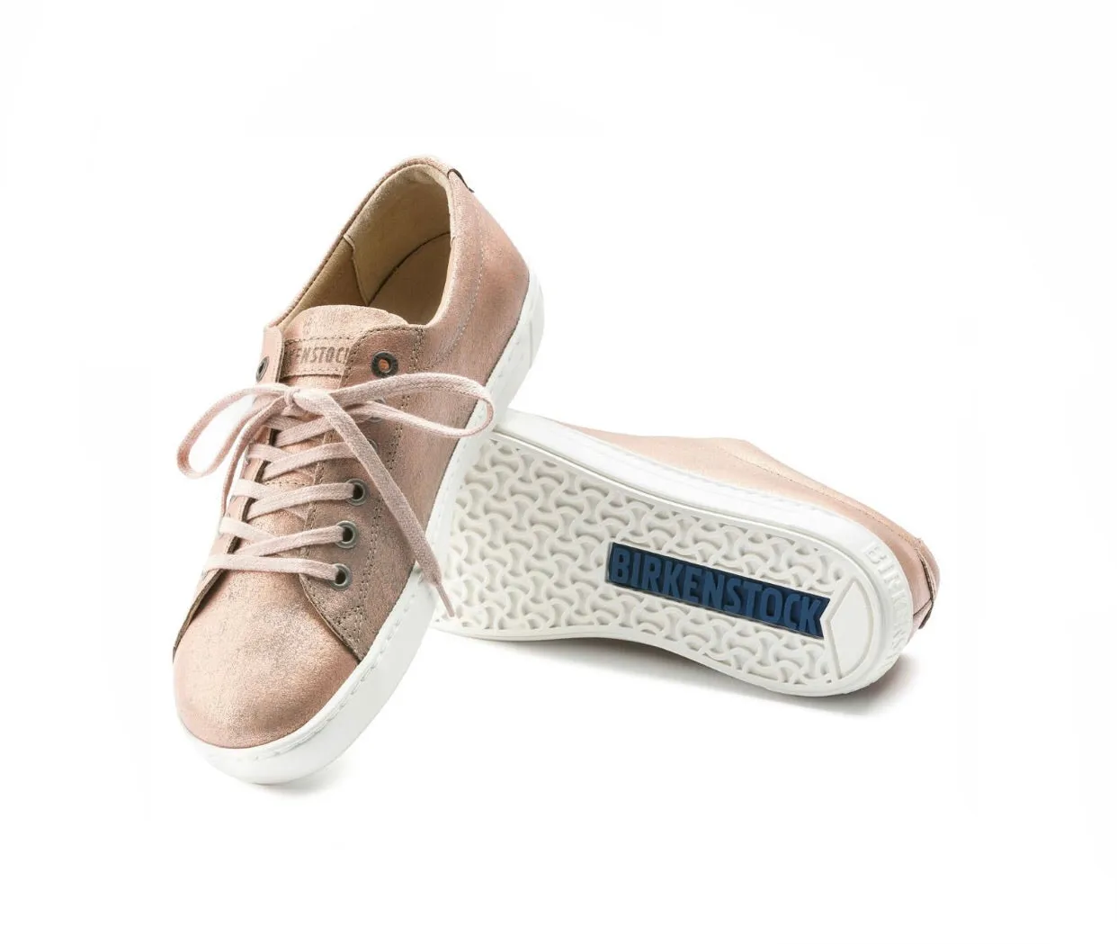 Birkenstock Arran Washed Metallic Rose Gold Leather 6 Eyelet Shoe