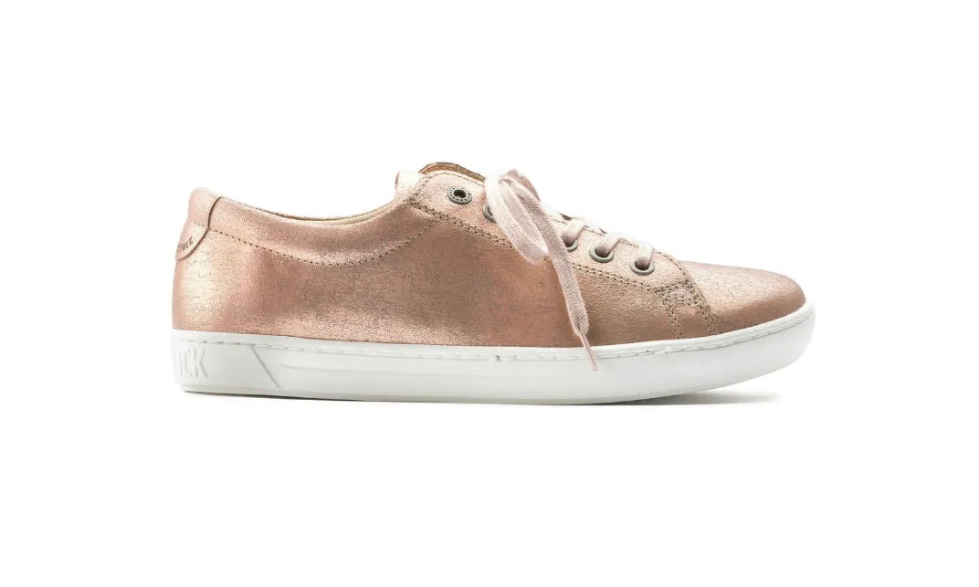Birkenstock Arran Washed Metallic Rose Gold Leather 6 Eyelet Shoe