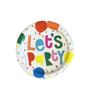 Birthday Colorful Balloon 7" Plate - 96 Plates/Case or 8 Plates/Pack