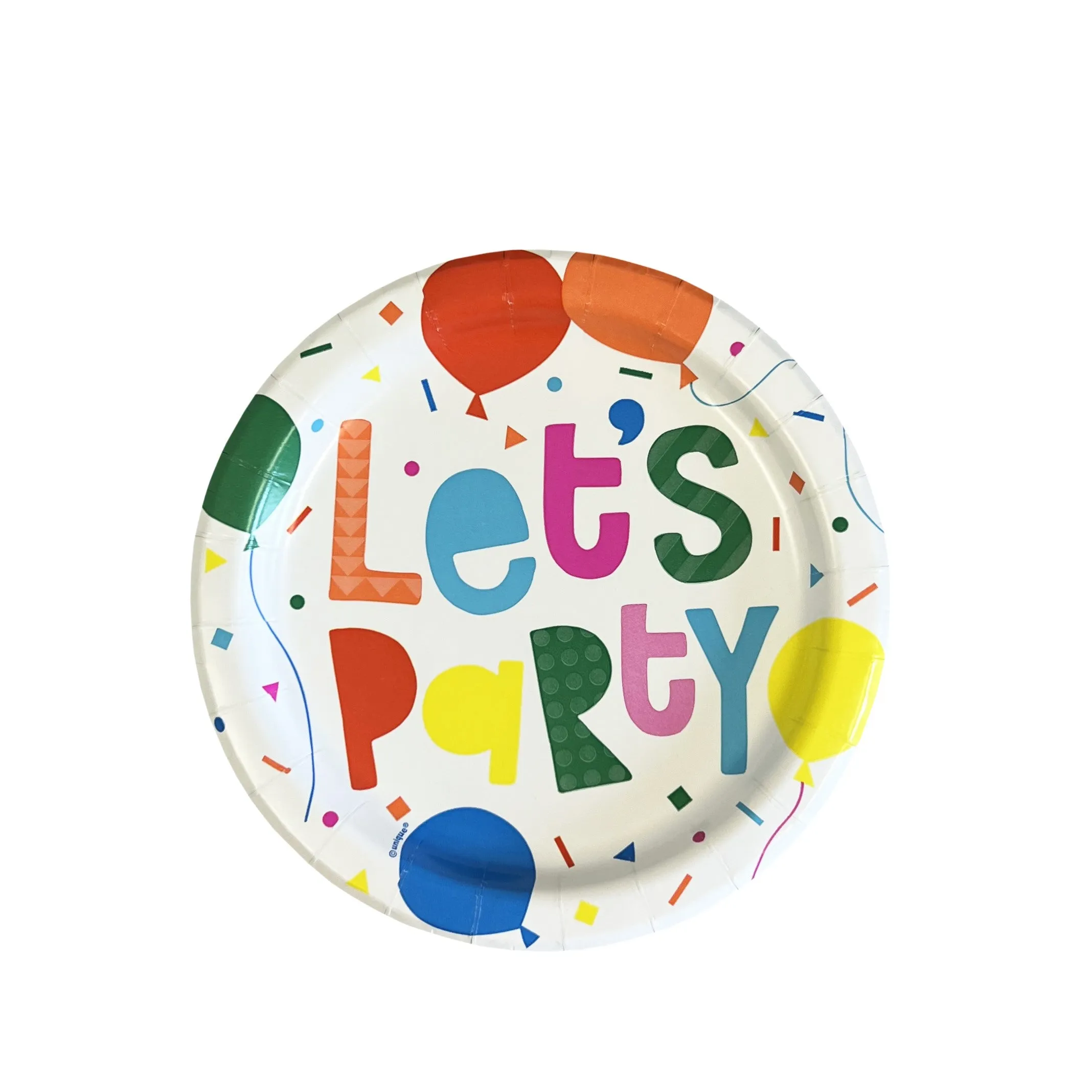 Birthday Colorful Balloon 7" Plate - 96 Plates/Case or 8 Plates/Pack