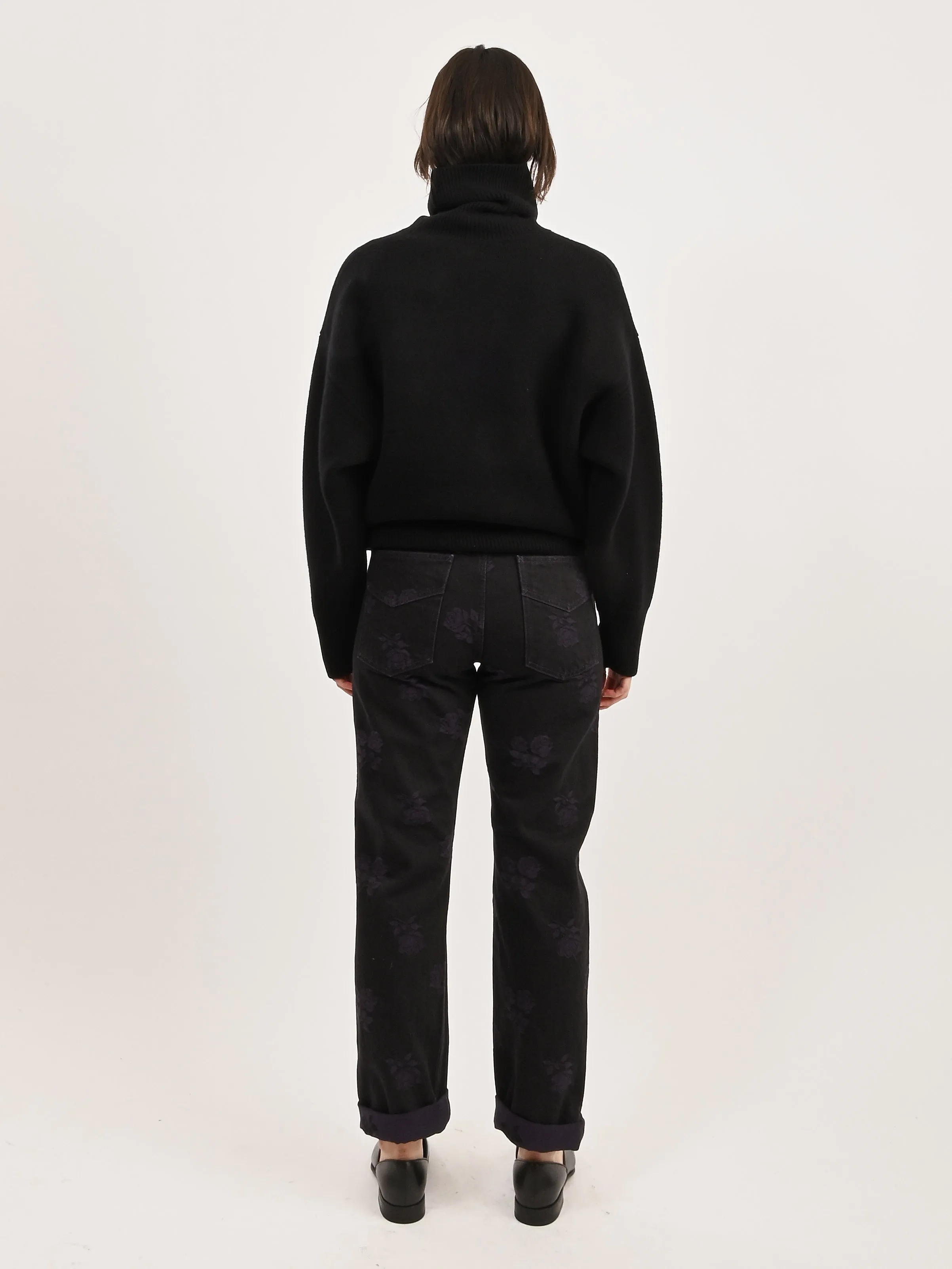Black Double-Knit Turtleneck