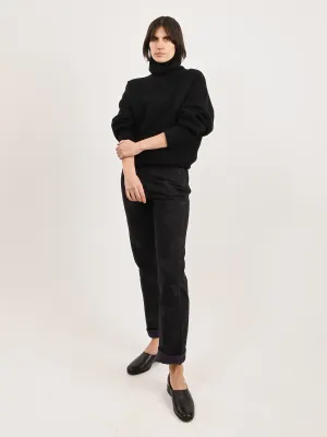 Black Double-Knit Turtleneck