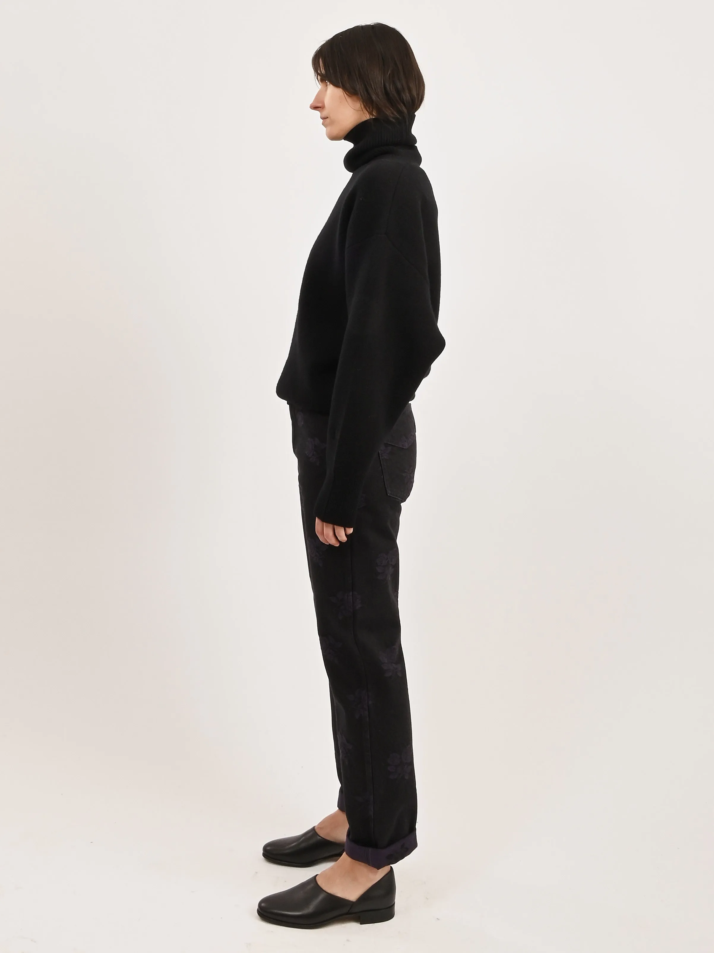 Black Double-Knit Turtleneck
