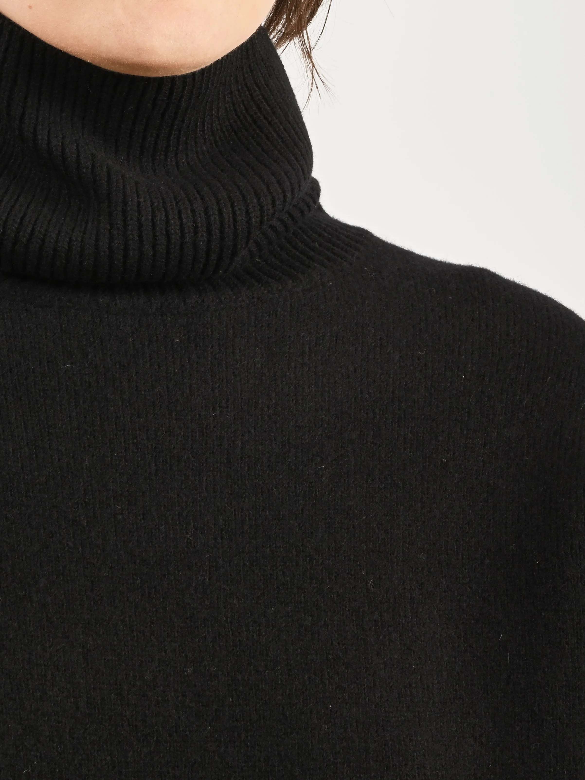 Black Double-Knit Turtleneck