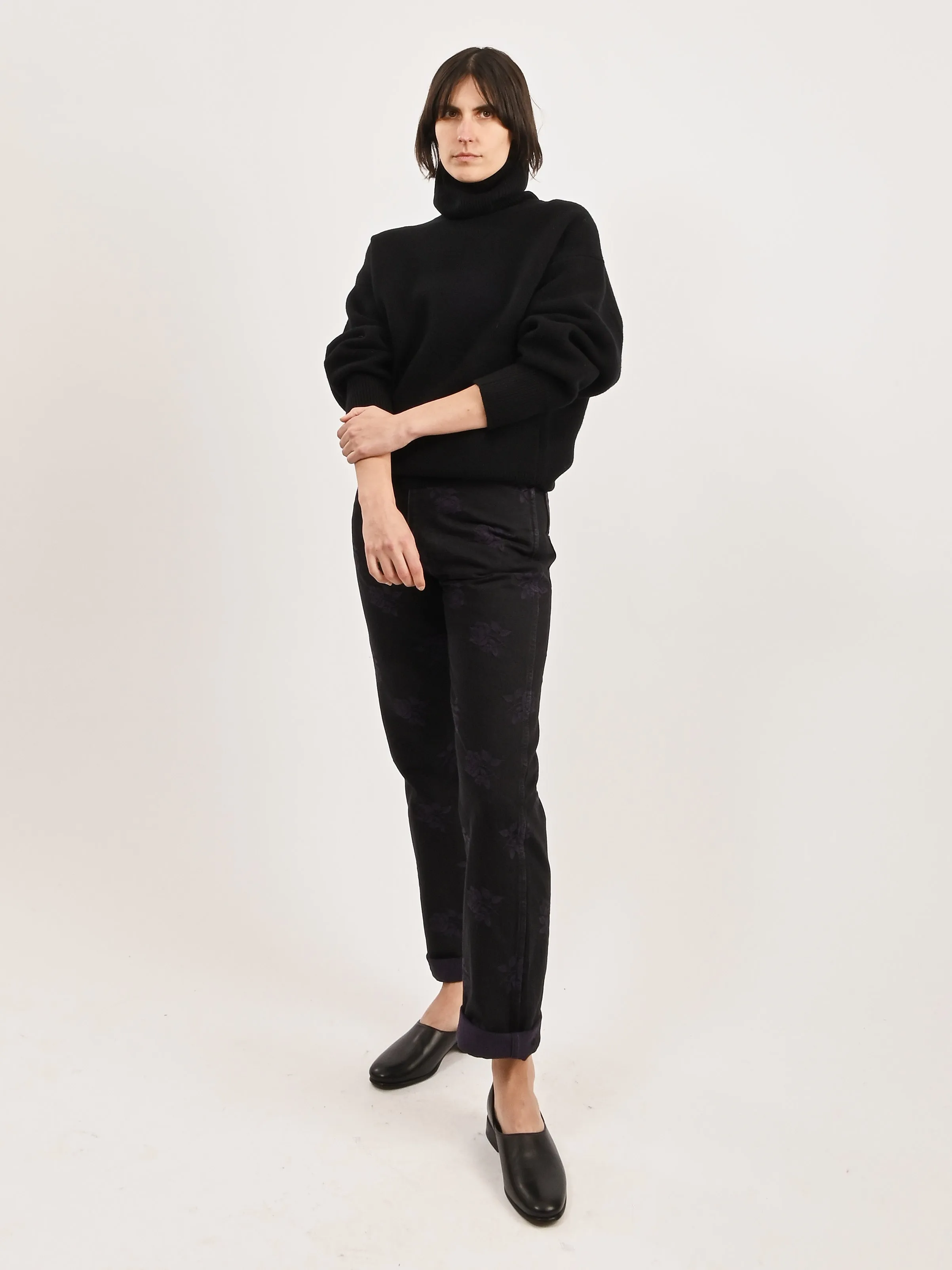 Black Double-Knit Turtleneck