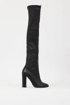Black Leather So Me Thigh High Boot