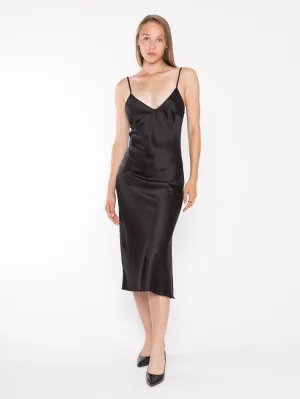 Black Satin Slip Dress