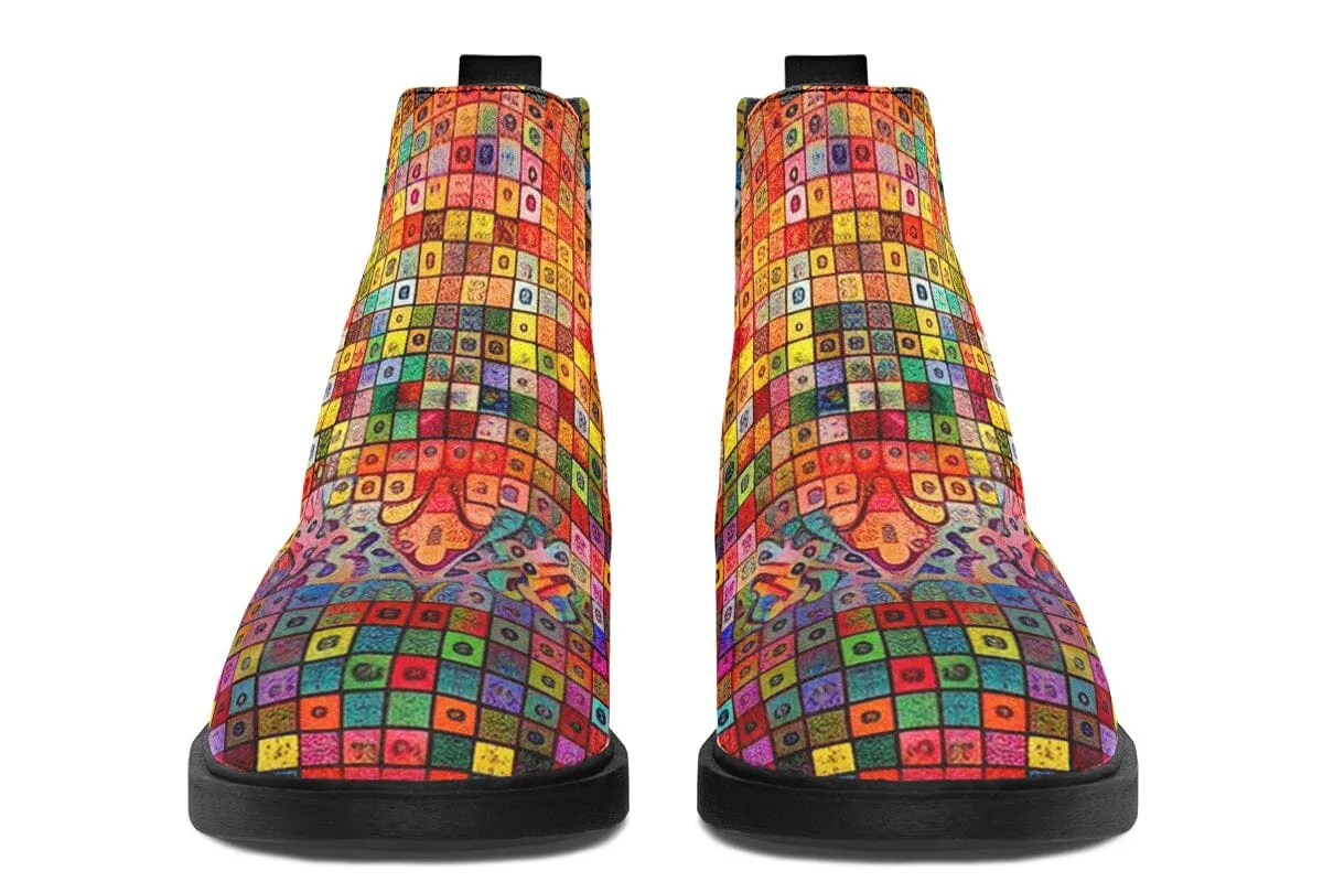 Blottered Grid Neat Vibe Boots