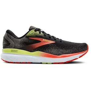Brooks Ghost 16 Men's Wide Fit 2E Black/Mandarin Red/Green