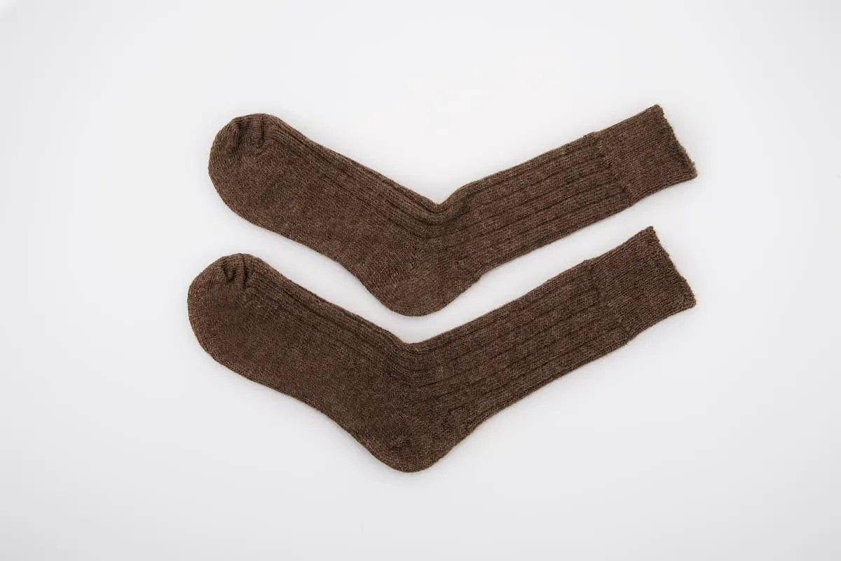 Brown Alpaca Bed Socks - Made in Britain