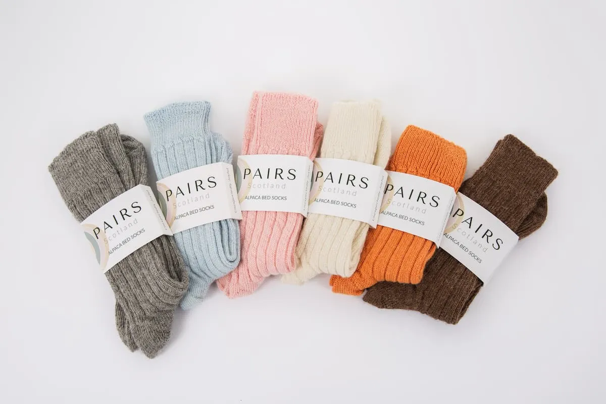 Brown Alpaca Bed Socks - Made in Britain