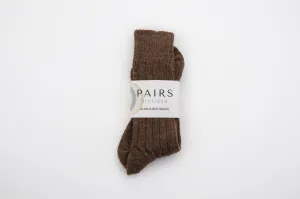 Brown Alpaca Bed Socks - Made in Britain