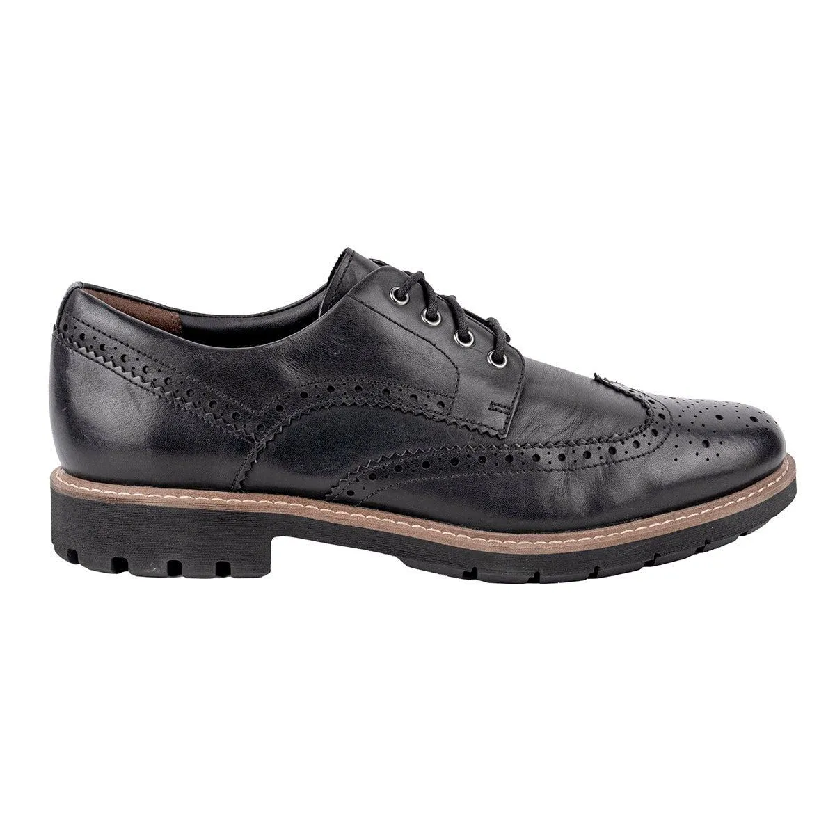 Clarks Oxfords Wingtips Patina Formal Lace Ups Black Colour For Men