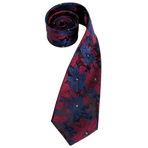 Classy Men Red & Blue Floral Silk Tie