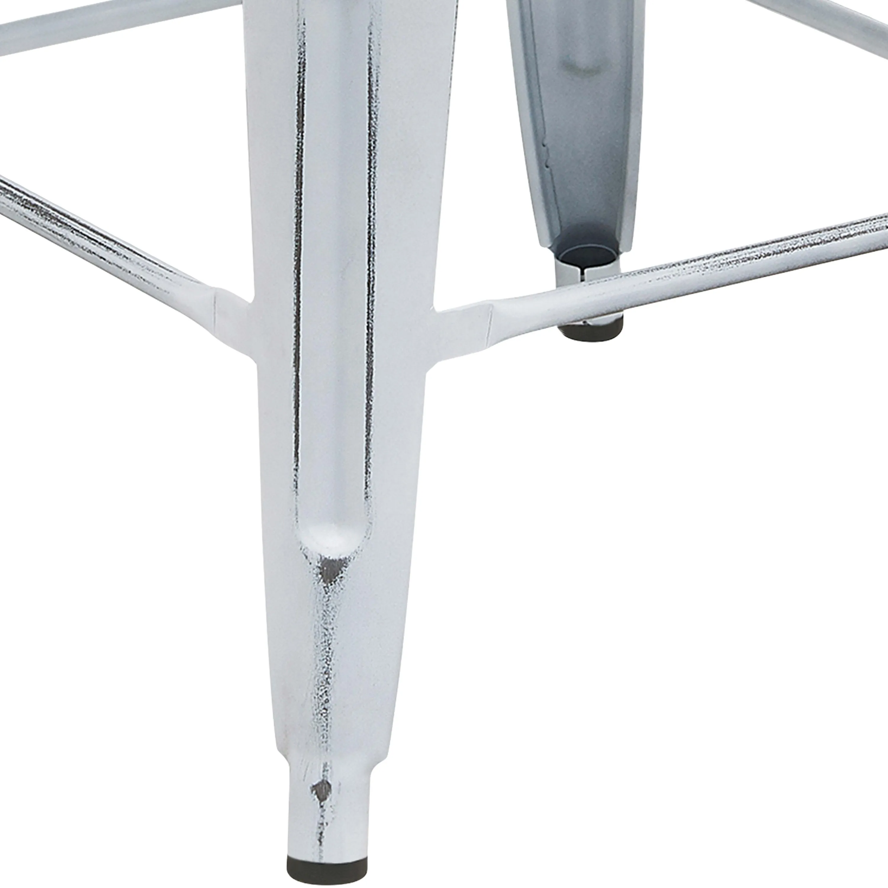 Commercial Grade 24" High Backless Distressed Metal Indoor-Outdoor Counter Height Stool