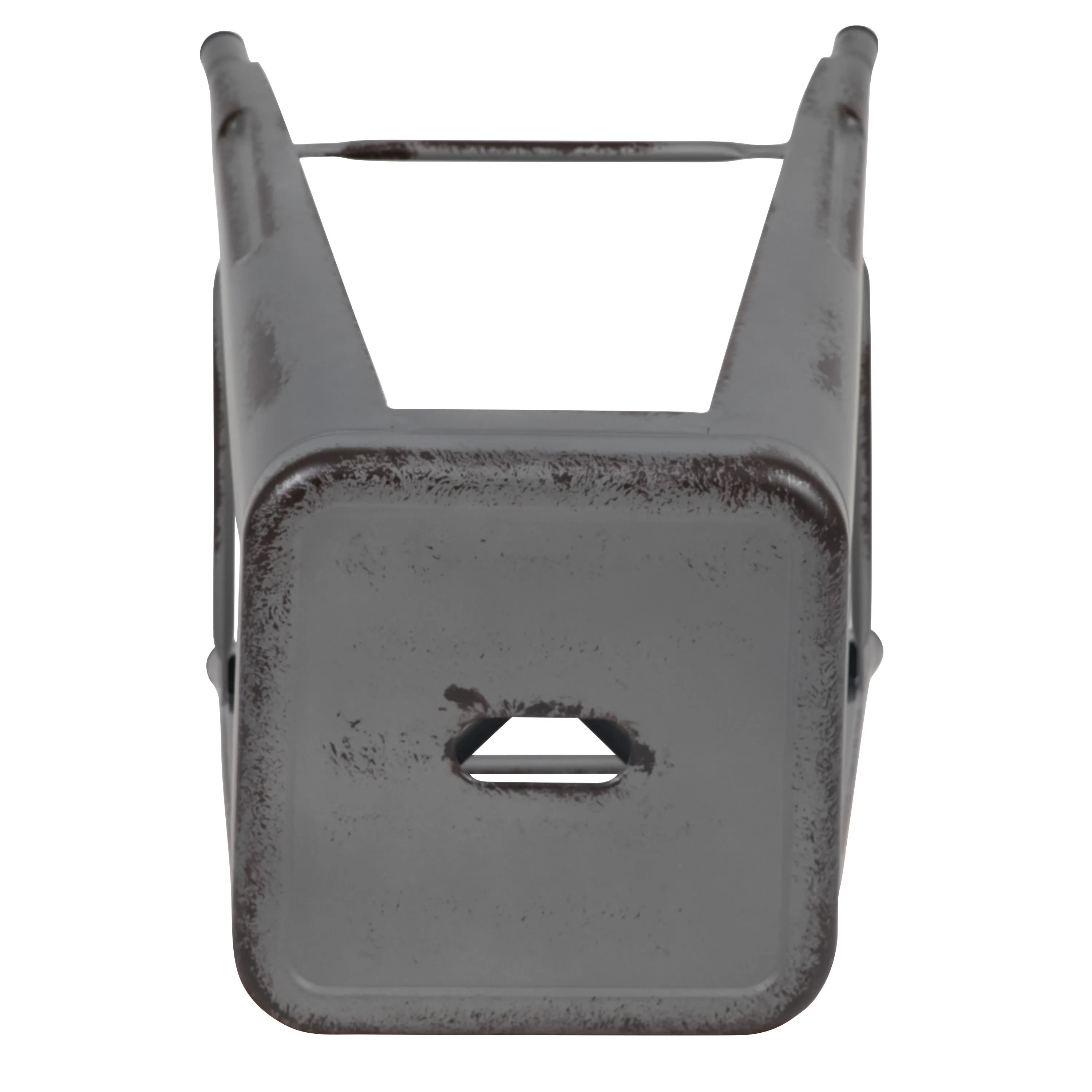 Commercial Grade 24" High Backless Distressed Metal Indoor-Outdoor Counter Height Stool
